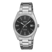 Casio UTP-1302 UTP-1302PD-1AV  - bracciale e cassa acciaio - quadrante nero con datario