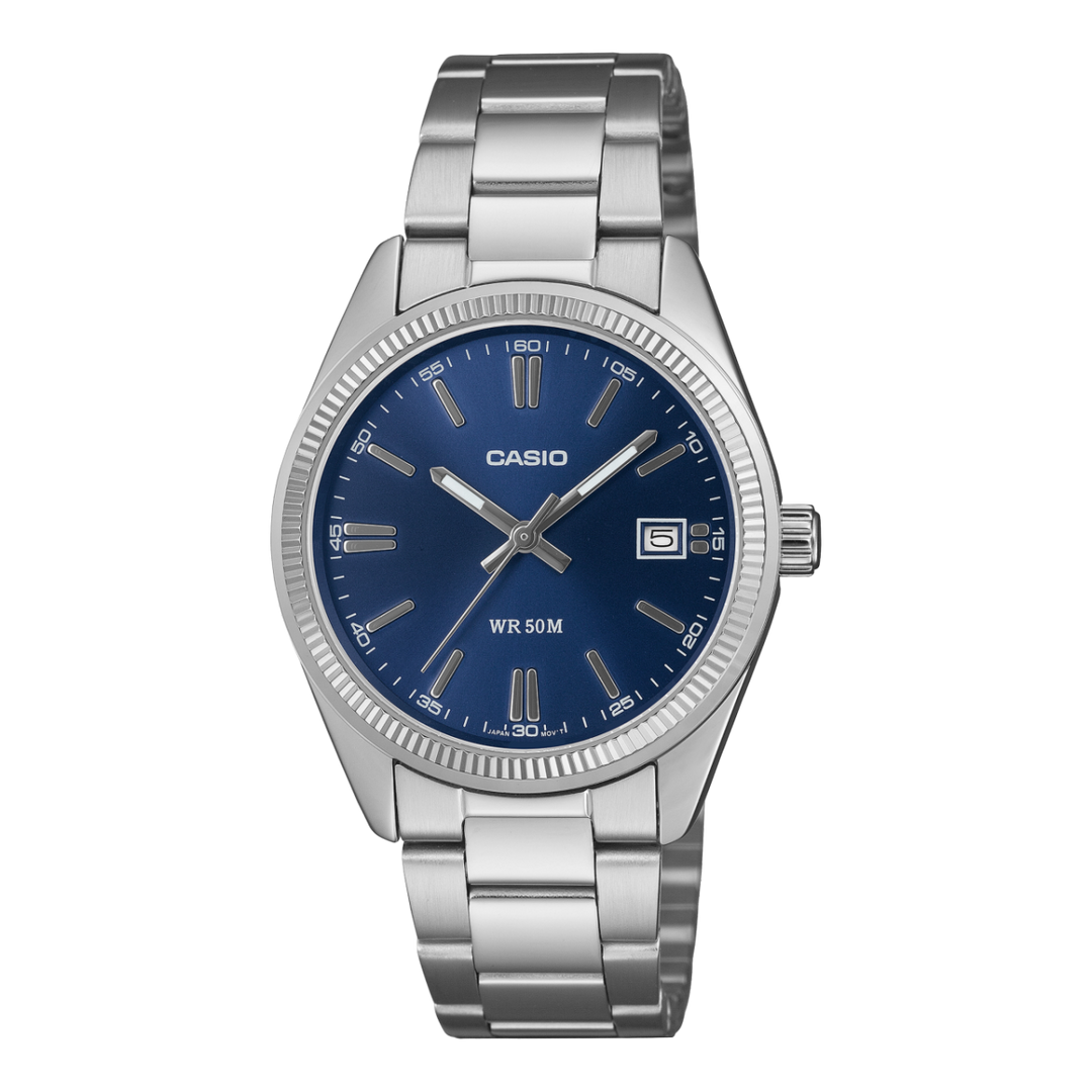 Casio UTP-1302 UTP-1302PD-2A1V - bracciale e cassa acciaio - quadrante blu con datario
