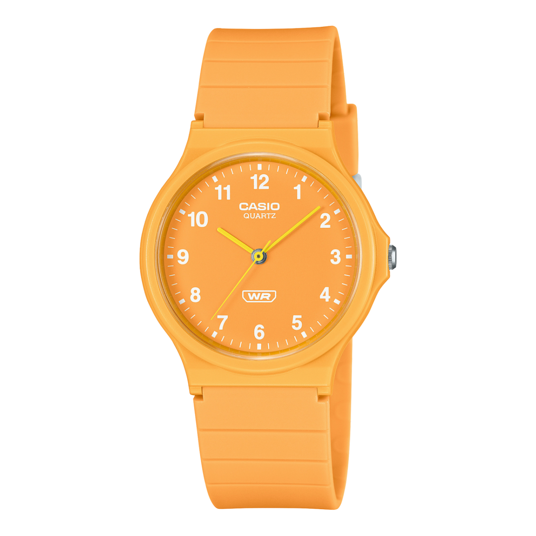 Casio MQ-24 MQ-24B-9BEF - cinturino e cassa resina arancione - quadrante arancione