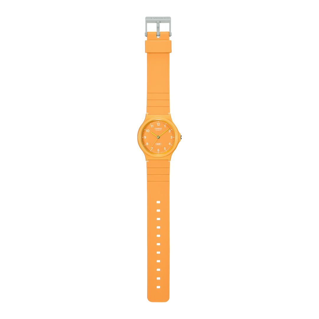 Casio MQ-24 MQ-24B-9BEF - cinturino e cassa resina arancione - quadrante arancione