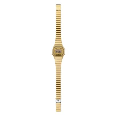 Casio Vintage LA670WEGA-9EF - bracciale, cassa e quadrante digitale oro