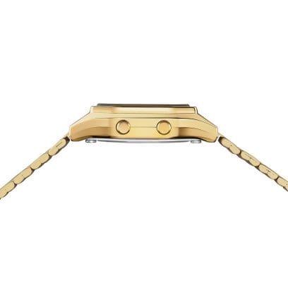 Casio Vintage LA680WEGA-9ER - bracciale acciaio dorato - cassa resina oro - quadrante digitale oro