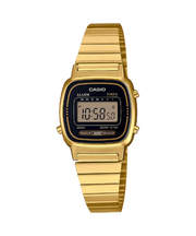 Casio Vintage LA670WEGA-1EF - bracciale e cassa color oro - quadrante digitale nero