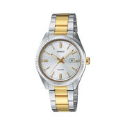 Casio LTP-1302 LTP-1302PSG-7AVEF - cassa acciaio - bracciale acciaio/oro giallo - quadrante argento