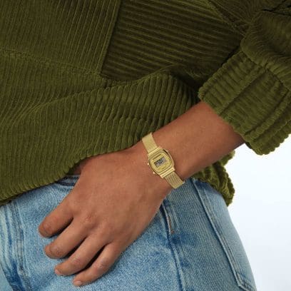 Casio Vintage LA670WEMY-9EF - bracciale, cassa e quadrante oro - polso