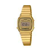Casio Vintage LA670WEGA-9EF - bracciale, cassa e quadrante digitale oro