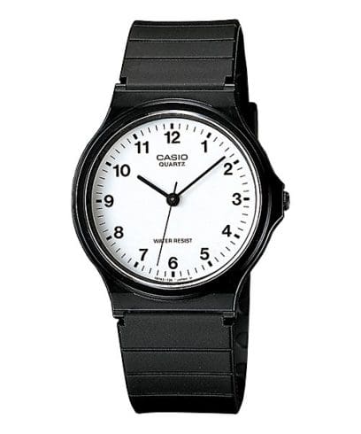Casio MQ-24 MQ-24-7BLLEG - cinturino e cassa neri - quadrante bianchi