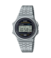 Casio Vintage A171WE-1AEF - bracciale acciaio - cassa grigia - quadrante nero