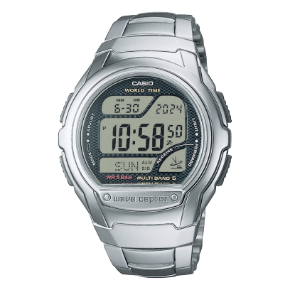 Casio WV-58RD-1A WV-58RD-1AEF - bracciale e cassa acciaio - quadrante grigio digitale