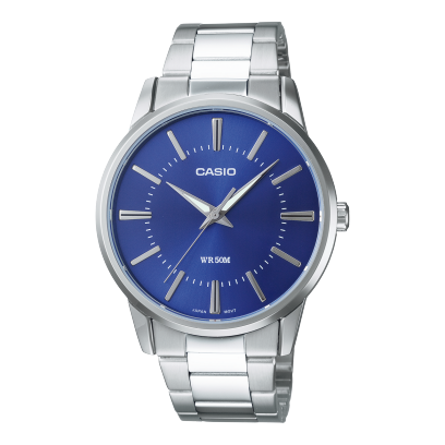 Casio MTP-1303PD-2AV MTP-1303PD-2AVEG -  bracciale e cassa acciaio - quadrante blu