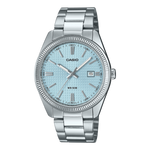 Load image into Gallery viewer, Casio MTP-1302 MTP-1302PE-2AVEF - bracciale e cassa acciaio - quadrante azzurro con datario