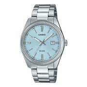 Casio MTP-1302 MTP-1302PE-2AVEF - bracciale e cassa acciaio - quadrante azzurro con datario
