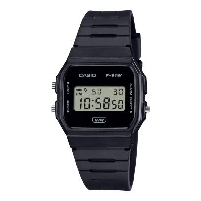 Casio F-91 F-91WB-1AEF - cinturino, cassa e quadrante neri