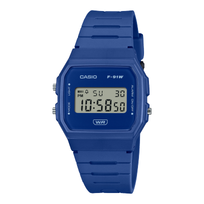 Casio F-91 F-91WB-2A1EF - cinturino, cassa e quadrante blu