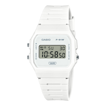 Casio F-91 F-91WB-7AEF - cinturino, cassa e quadrante bianchi