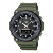 Casio AQ-S800 AQ-S820W-3BVEF - cinturino e cassa verdi militare - quadrante e ghiera grigio scuro
