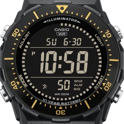 Casio AE-1700 AE-1700H-1BVEF - cinturino, cassa e quadrante neri con dettagli gialli
