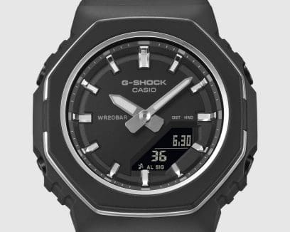 Casio GMA-P2110 GMA-P2110-1AER - cinturino, cassa e quadrante nero con indici argento