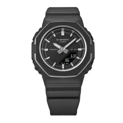Casio GMA-P2110 GMA-P2110-1AER - cinturino, cassa e quadrante nero con indici argento