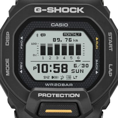 Casio G-squad GBD-200 GBD-200-1A1ER - cinturino e cassa neri - quadrante digitale multifunzionale