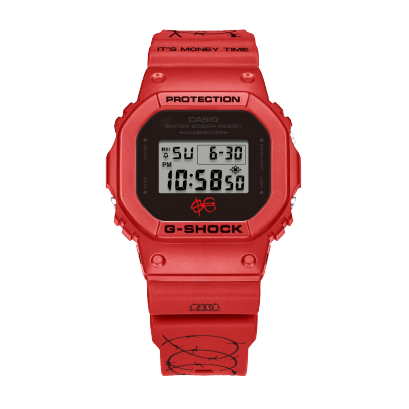Casio Sfera Ebbasta x G-shock DW-5600SFE25-4ER - cinturino e cassa rossi - quadrante digitale nero