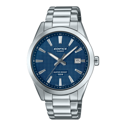 Casio Edifice EFV-160D-2AVEF - bracciale e cassa a acciaio - quadrante blu con datario