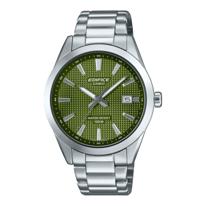 Casio Edifice EFV-160D-3AVEF - bracciale e cassa acciaio - quadrante verde con datario