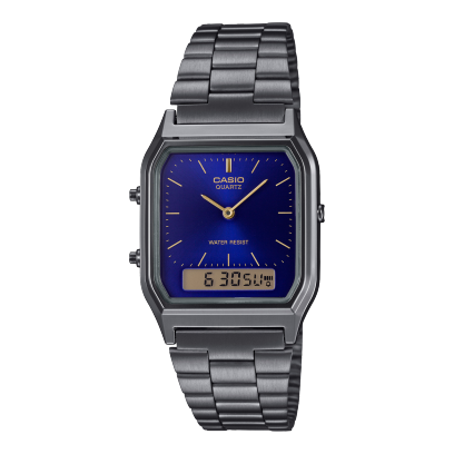 Casio Edgy AQ-230EGG-2AEF - bracciale e cassa neri - quadrante blu