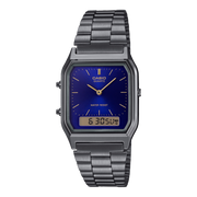 Casio Edgy AQ-230EGG-2AEF - bracciale e cassa neri - quadrante blu