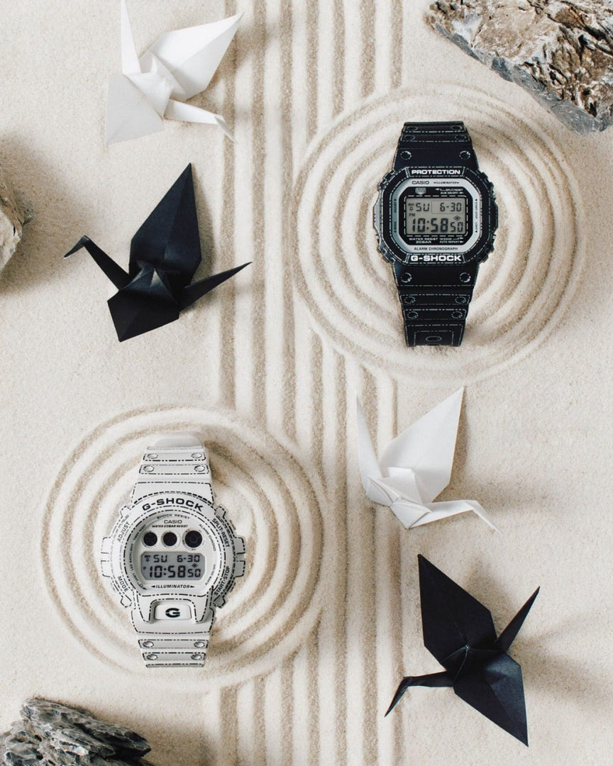 Casio G-shock Serie 6900 DW-6900RGM-5ER - cinturino e cassa bianchi con dettagli neri - quadrante digitale bianco