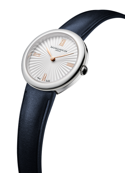 Baume & Mercier Joia de Baume & Mercier 10847 - cassa acciaio - cinturino pelle blu - quadrante argento