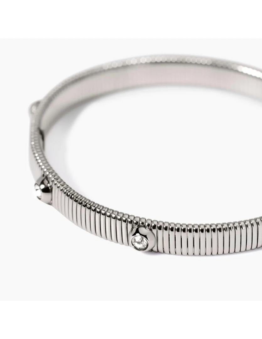 Bracciale tubogas con cristalli bianchi