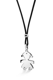 Le Bebé Ciondolo con sagoma bimba in oro bianco LBB004