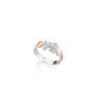 Load image into Gallery viewer, Anello con sagome Bimbo e Bimba in Oro Bianco e Diamanti