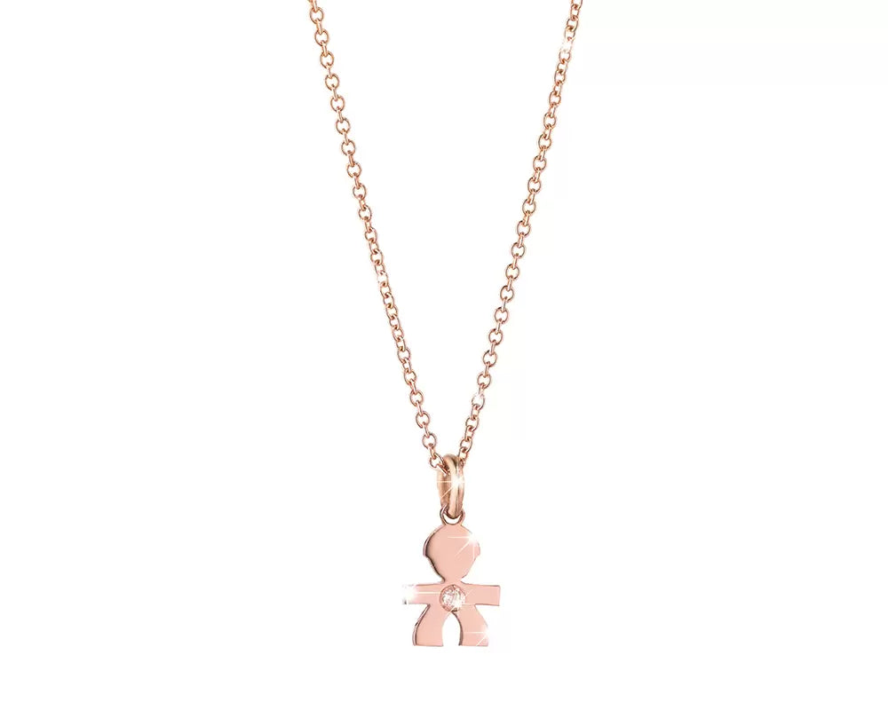 Collana con sagoma Bimbo in Oro Rosa