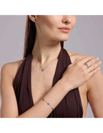 Load image into Gallery viewer, Mabina Orecchini con Fiore in Zirconi Azzurri 563872 - azzurri