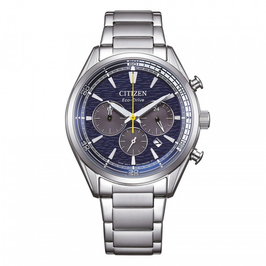 Citizen Sport Crono CA4700-50L - bracciale e cassa acciaio - quadrante blu con datario e cronografo