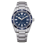 Citizen Marine Mechanical 38mm NJ0228-51L - bracciale e cassa acciaio - quadrante blu con datario