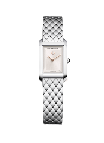 Baume & Mercier Hampton 10860 - bracciale e cassa acciaio - quadrante argento caldo