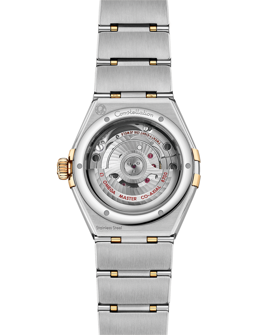 Cassa da 29 mm in acciaio inox e oro Sedna 18K con lunetta tempestata di diamanti e bracciale integrato bicolore acciaio/oro lucido e satinato