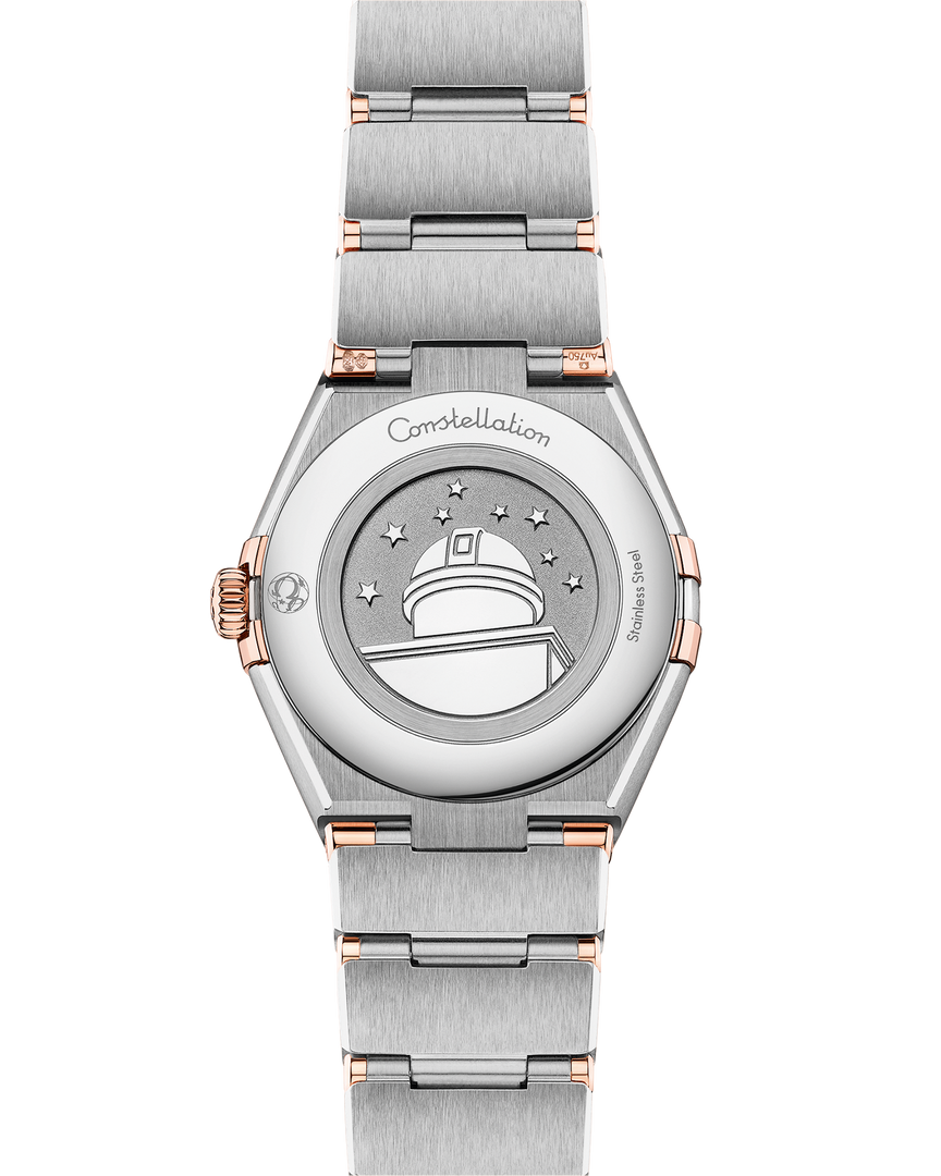 Cassa e lunetta in acciaio inox e oro Sedna™ 18K da 28 mm con incisioni numeri romani sulla lunetta