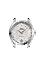 Load image into Gallery viewer, Profilo laterale della cassa in acciaio inossidabile lucido e spazzolato da 34 mm con vetro zaffiro bombato antiriflesso e corona a vite.
