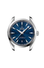 Cassa in acciaio inossidabile da 38 mm con corona a vite, fondello a bordo ondulato e bracciale integrato in acciaio inox lucidato e satinato