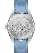 Load image into Gallery viewer, Cinturino in caucciù blu integrato con chiusura in acciaio dell’Omega Seamaster Aqua Terra 150M modello 220.12.41.21.03.008.
