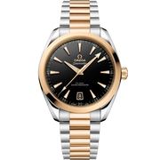 Quadrante oro Oyster Gold con finitura raffinata e indici applicati dell’Omega Seamaster Aqua Terra 41 mm modello 220.20.41.21.01.001 con dettagli in oro Moonshine™.