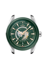 Load image into Gallery viewer, Profilo laterale della cassa in acciaio lucido e spazzolato da 43 mm con vetro zaffiro bombato antiriflesso.
