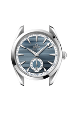 Load image into Gallery viewer, Cassa in acciaio inox da 41 mm dell’Omega Seamaster Aqua Terra con corona a vite e cinturino in caucciù nero
