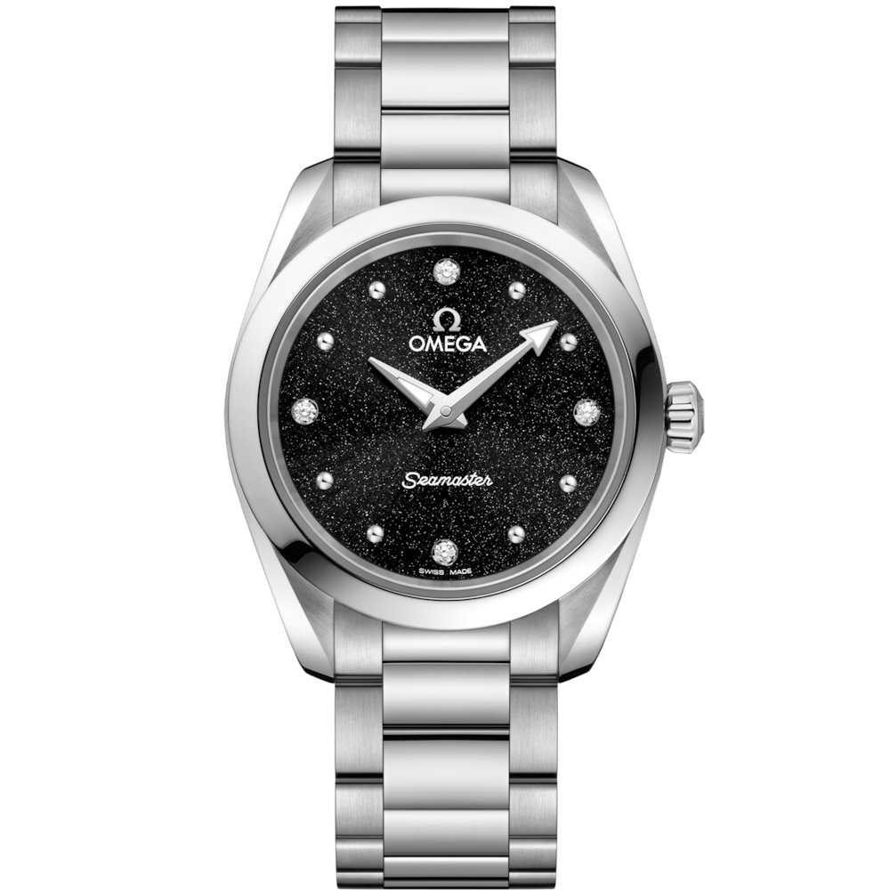 Quadrante nero laccato sunburst dell’Omega Seamaster Aqua Terra 150M Quartz 28 mm modello 220.10.28.60.51.001.