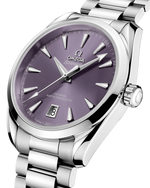 Load image into Gallery viewer, Bracciale in acciaio inossidabile lucido e spazzolato con maglie arrotondate e chiusura déployante a farfalla dell’Omega Seamaster Aqua Terra Shades 38 mm modello 220.10.38.20.10.004.
