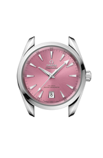 Load image into Gallery viewer, Cassa simmetrica da 38 mm in acciaio inossidabile lucido con corona a vite, lunetta liscia e bracciale integrato in acciaio inox lucido e satinato con maglie rotonde
